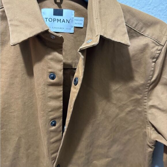TOPMAN Causal Buttondown Tan Drawstring Bottom XXS - Picture 10 of 11